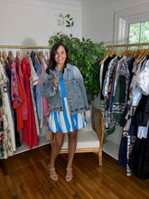 Load image into Gallery viewer, Striped Bubble Hemline Mini Dress
