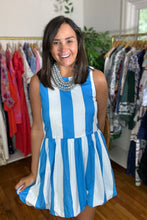 Load image into Gallery viewer, Striped Bubble Hemline Mini Dress
