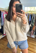 Load image into Gallery viewer, Checkered and Striped Sweater
