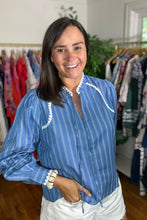 Load image into Gallery viewer, Embroidered Denim Blouse
