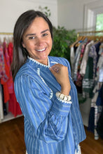 Load image into Gallery viewer, Embroidered Denim Blouse
