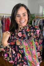 Load image into Gallery viewer, Black Floral Blouse
