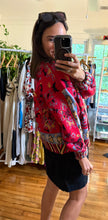 Load image into Gallery viewer, Aztec Red Printed Cardigan Sweater
