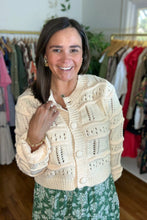 Load image into Gallery viewer, Crochet Ivory Cardigan
