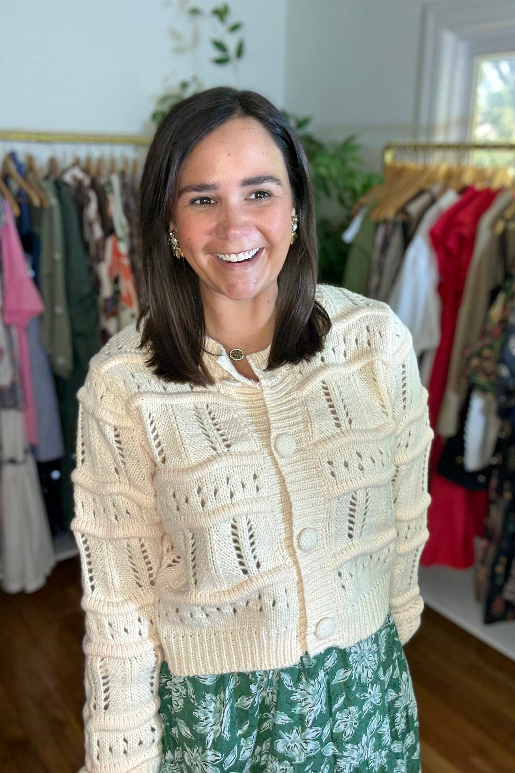 Crochet Ivory Cardigan