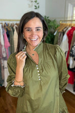 Load image into Gallery viewer, Olive Scalloped Mini Dress
