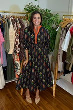 Load image into Gallery viewer, Black Block Print Midi Dress
