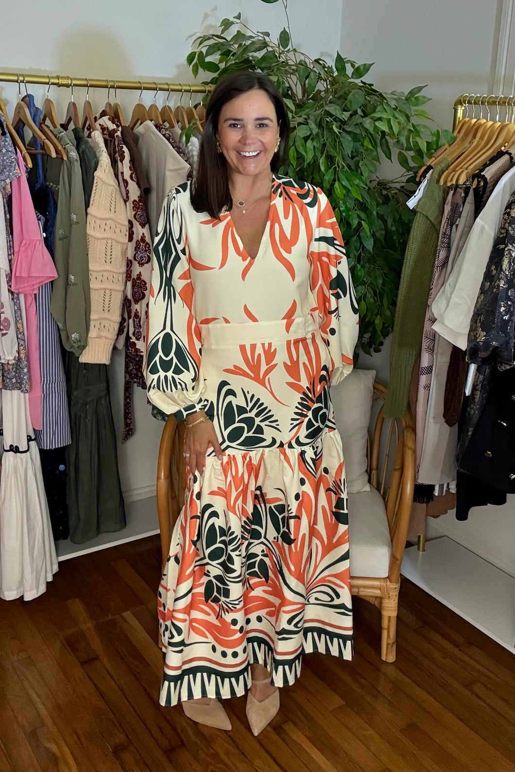 Drop Waist Fall Maxi Dress
