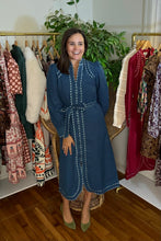 Load image into Gallery viewer, Striped Trim Midi Dress
