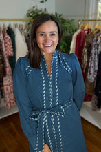 Load image into Gallery viewer, Striped Trim Midi Dress
