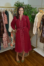 Load image into Gallery viewer, Striped Trim Midi Dress
