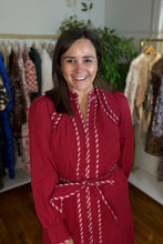 Load image into Gallery viewer, Striped Trim Midi Dress
