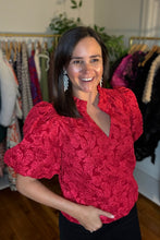 Load image into Gallery viewer, Red Jacquard Blouse
