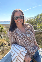 Load image into Gallery viewer, Gingham Ruffle Blouse
