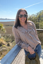 Load image into Gallery viewer, Gingham Ruffle Blouse
