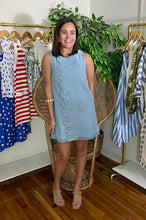 Load image into Gallery viewer, Scalloped Chambray Mini Dress

