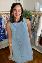 Load image into Gallery viewer, Scalloped Chambray Mini Dress
