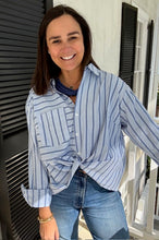 Load image into Gallery viewer, Blue Striped Button Down
