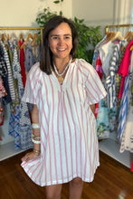 Load image into Gallery viewer, Cotton Pinstriped Shift Dress

