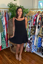 Load image into Gallery viewer, Black Button Strap Mini Dress
