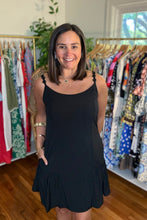 Load image into Gallery viewer, Black Button Strap Mini Dress
