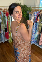 Load image into Gallery viewer, Palm Print Beaded Strap Maxi Dress
