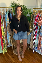 Load image into Gallery viewer, Black Gauze Oversized Blouse
