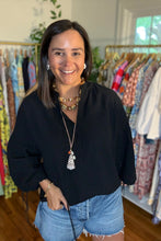 Load image into Gallery viewer, Black Gauze Oversized Blouse
