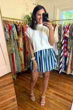 Load image into Gallery viewer, Color Block Striped Linen Mini Skirt
