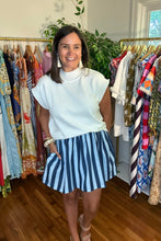 Load image into Gallery viewer, Color Block Striped Linen Mini Skirt
