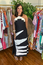 Load image into Gallery viewer, Black and White Halter Dress

