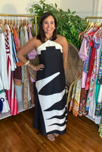 Load image into Gallery viewer, Black and White Halter Dress

