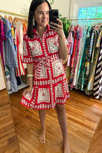 Load image into Gallery viewer, Scarf Printed Belted Mini Dress
