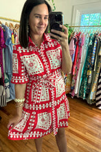 Load image into Gallery viewer, Scarf Printed Belted Mini Dress

