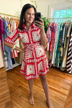 Load image into Gallery viewer, Scarf Printed Belted Mini Dress
