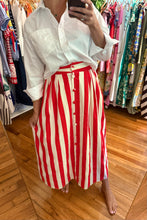 Load image into Gallery viewer, Red and White Striped Skirt
