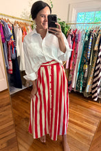 Load image into Gallery viewer, Red and White Striped Skirt
