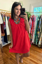 Load image into Gallery viewer, Red Scoop Neckline Mini Dress
