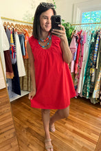 Load image into Gallery viewer, Red Scoop Neckline Mini Dress
