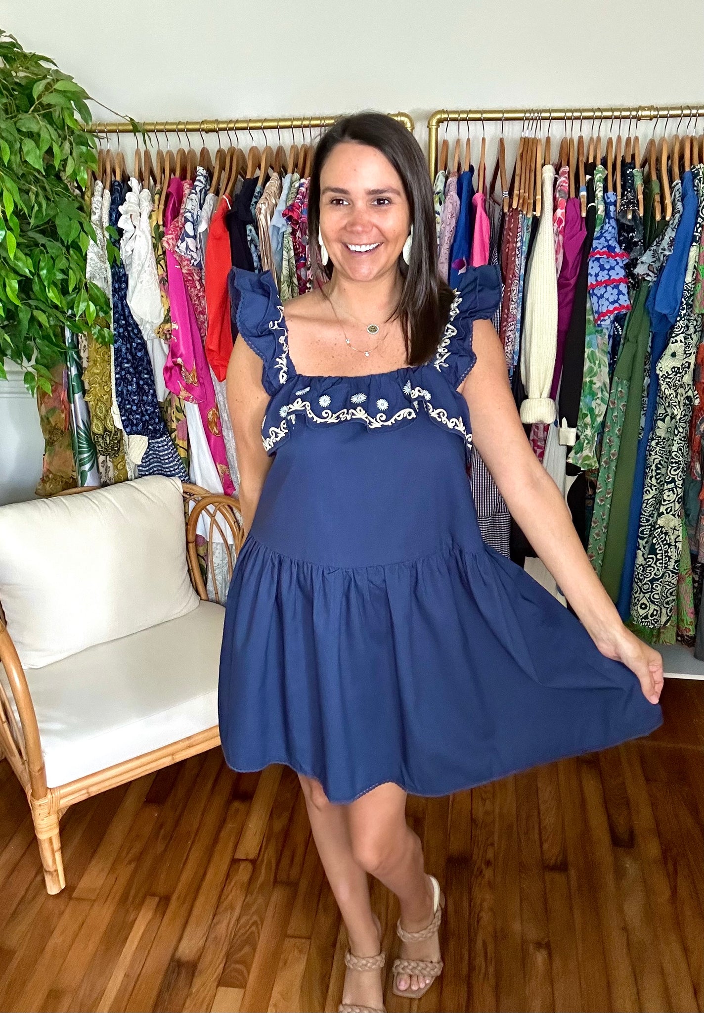 Ruffle Linen Dress Hampton Point Ruffle Linen Dress Hampton Point