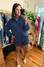 Load image into Gallery viewer, Navy Gauze Short Set
