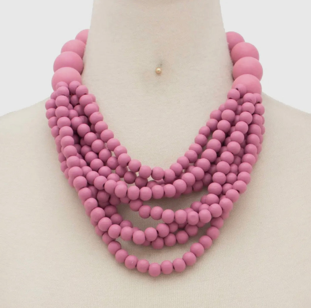 Pink Bib Necklace