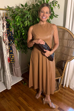 Load image into Gallery viewer, Camel Leather Midi Dress
