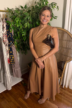 Load image into Gallery viewer, Camel Leather Midi Dress
