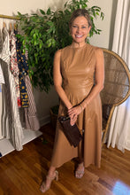 Load image into Gallery viewer, Camel Leather Midi Dress
