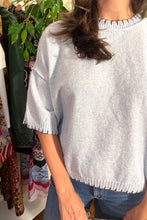 Load image into Gallery viewer, Blanket Stitch Short Sleeve Sweater
