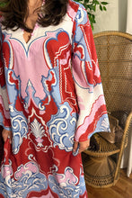Load image into Gallery viewer, Red and Blue Kimono Dress
