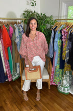 Load image into Gallery viewer, Coral Block Print Blouse
