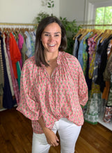 Load image into Gallery viewer, Coral Block Print Blouse
