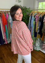 Load image into Gallery viewer, Coral Block Print Blouse
